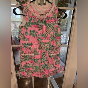 Lilly Pulitzer Girls Pink and White Dress size 8